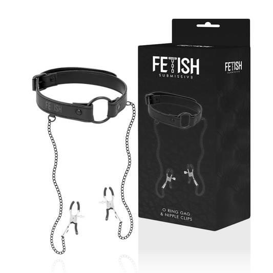Bâillon avec Anneau & Pinces à Tétons – Fetish Submisive